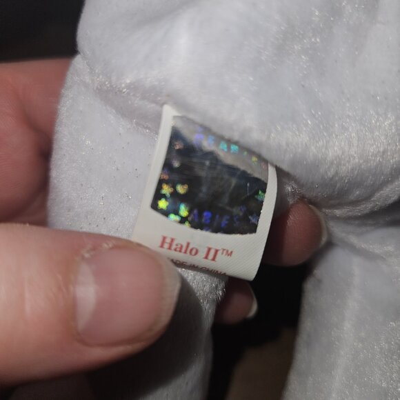 2 Ty Beanie Baby Angel Teddy Bear Lot Halo 1998 Halo II 2000 Pink Gold Ribbons - Picture 6 of 14